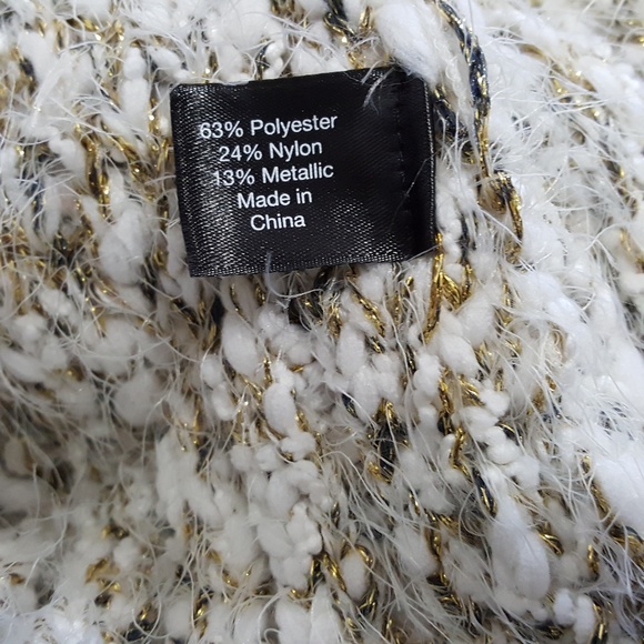 Lane Bryant Sweater White Gold Fringe 22/24 - Picture 8 of 8